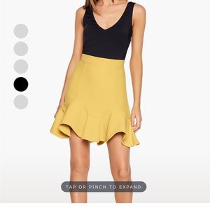 Bardot mustard yellow fluted skirt